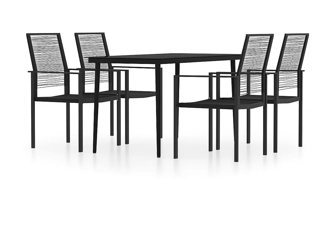 Ensemble à manger de jardin 5 pcs Noir GFDF52566