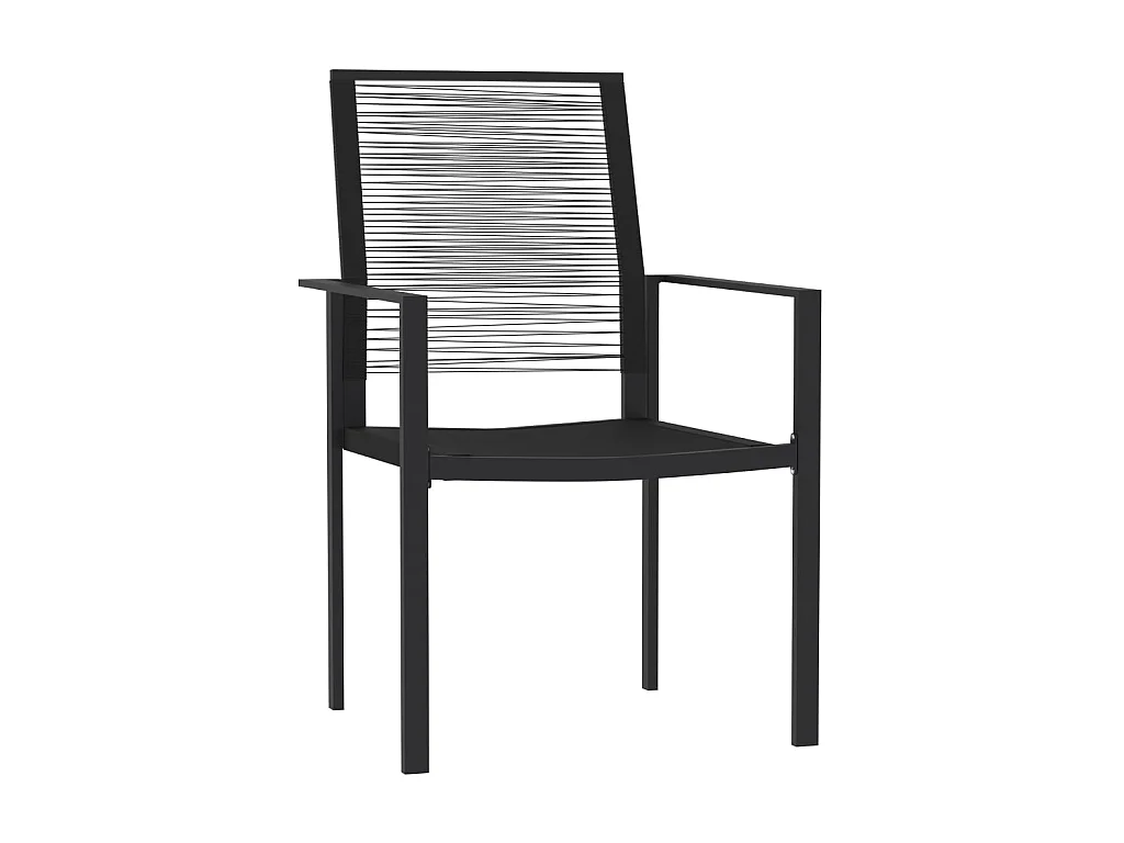 5 pcs Conjunto de jantar para jardim preto PT979309