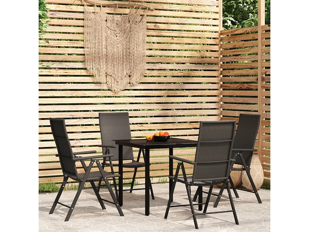Ensemble à manger de jardin 5 pcs Noir BE53416