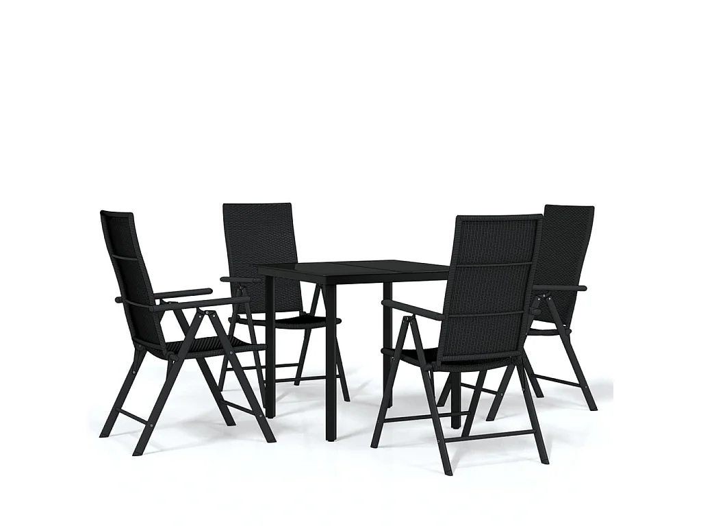 Ensemble à manger de jardin 5 pcs Noir BE53416