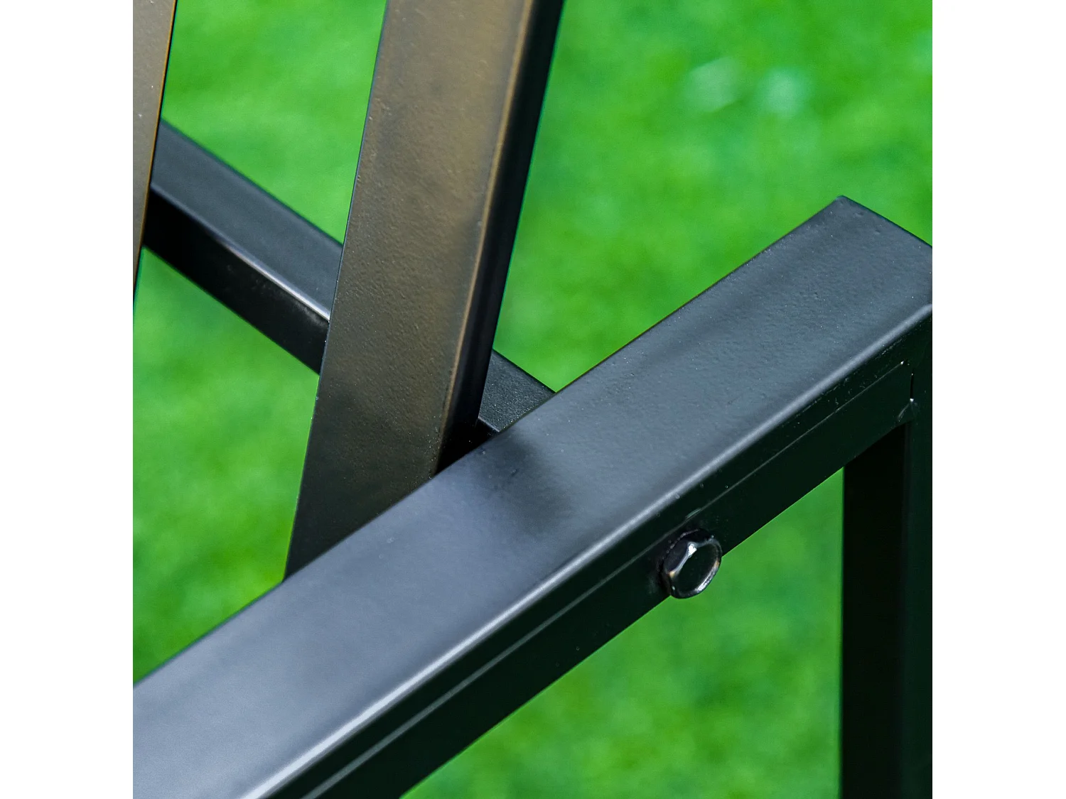 Banc de jardin design contemporain 2 places dim. 108L x 63l x 80H cm métal époxy noir