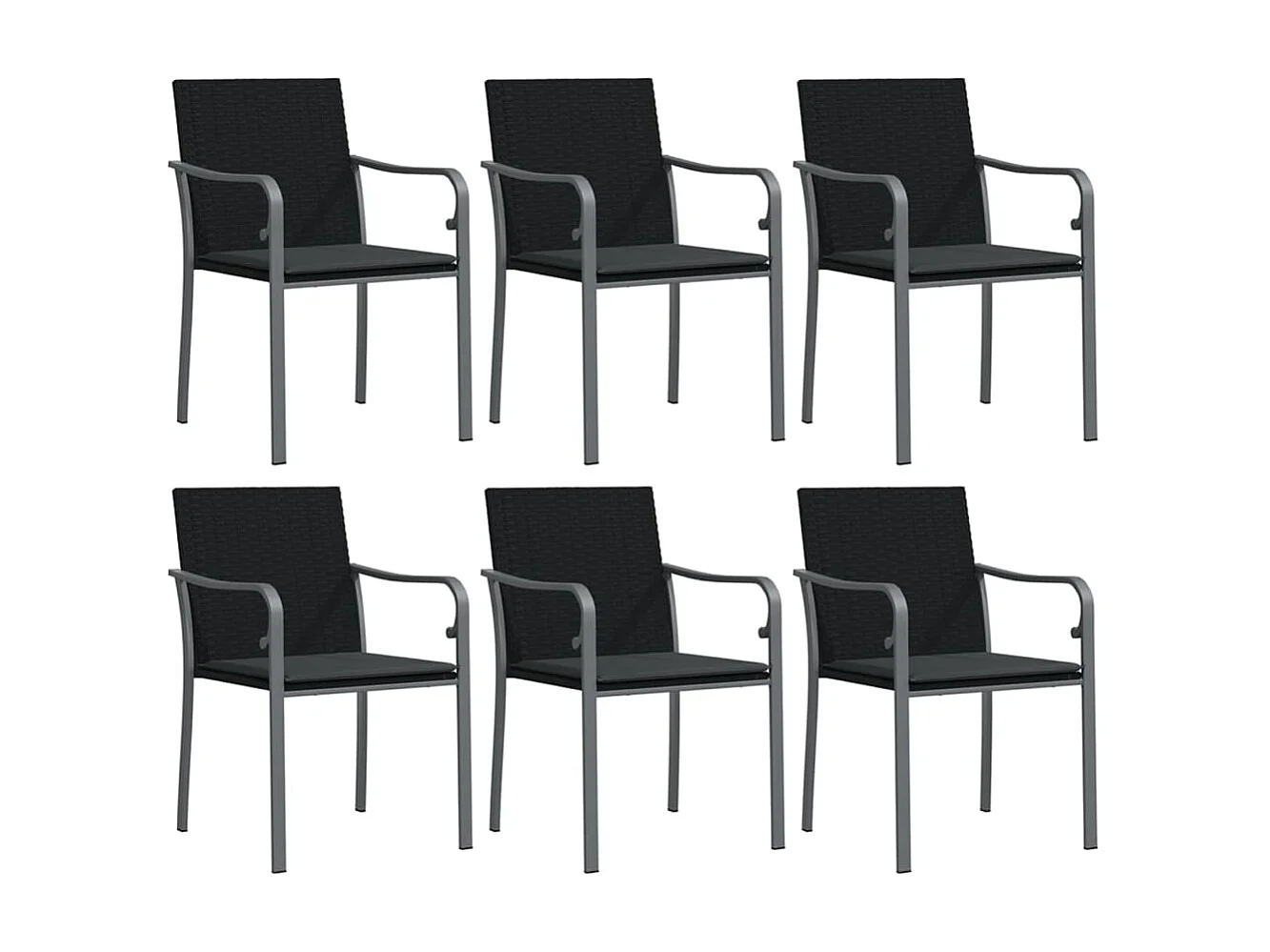 Ensemble à manger de jardin 7 pcs coussins résine tressée acier BE70395