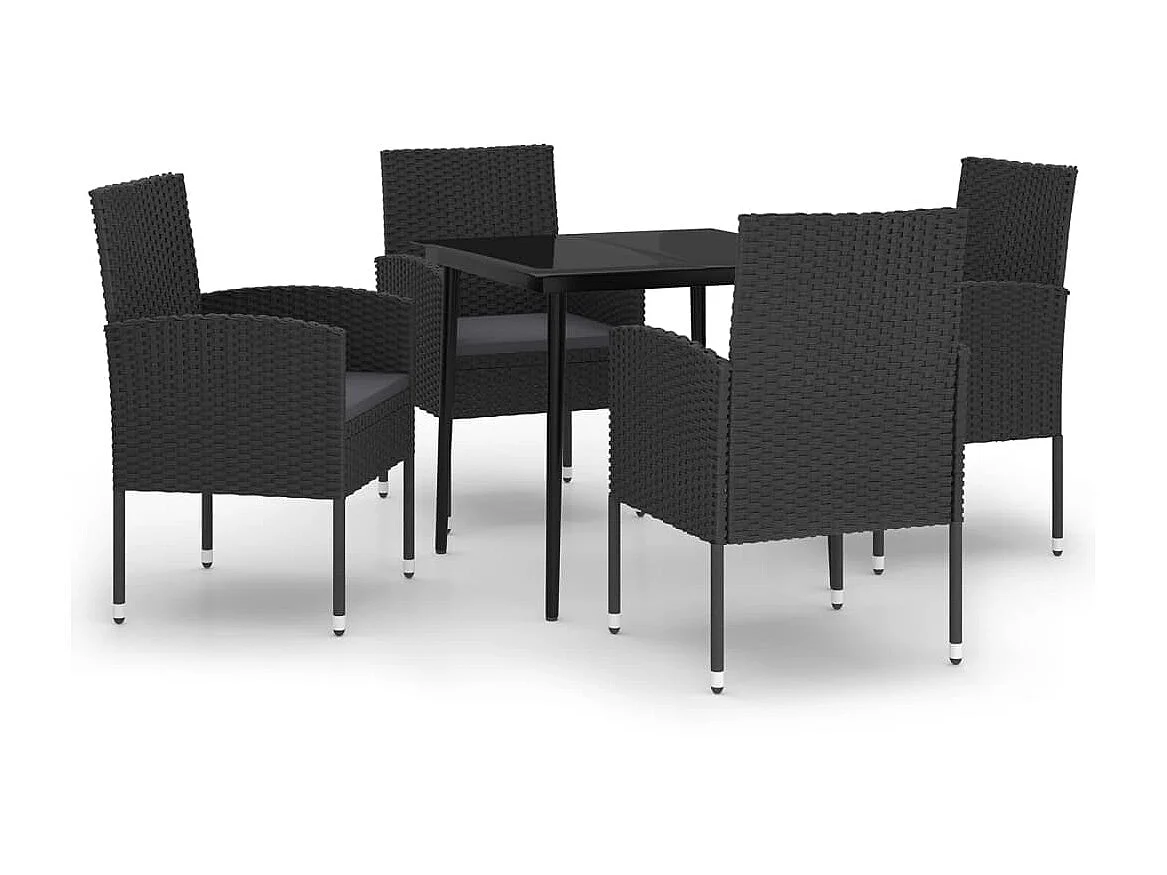 Ensemble à manger de jardin 5 pcs Noir BE85478