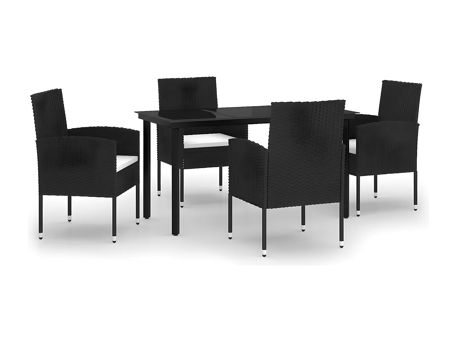 Ensemble à manger de jardin 5 pcs Noir BE92314