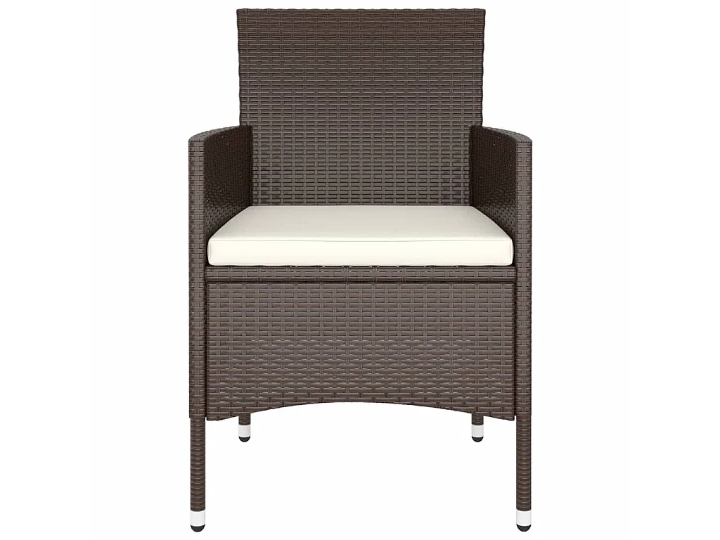 Salle à manger de jardin 5pcs Résine tressée Marron BE52445