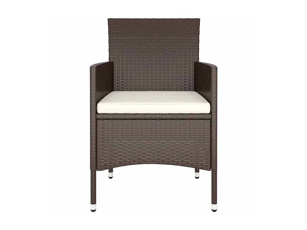 5 pcs conjunto de jantar p/ jardim vime PE castanho PT894510