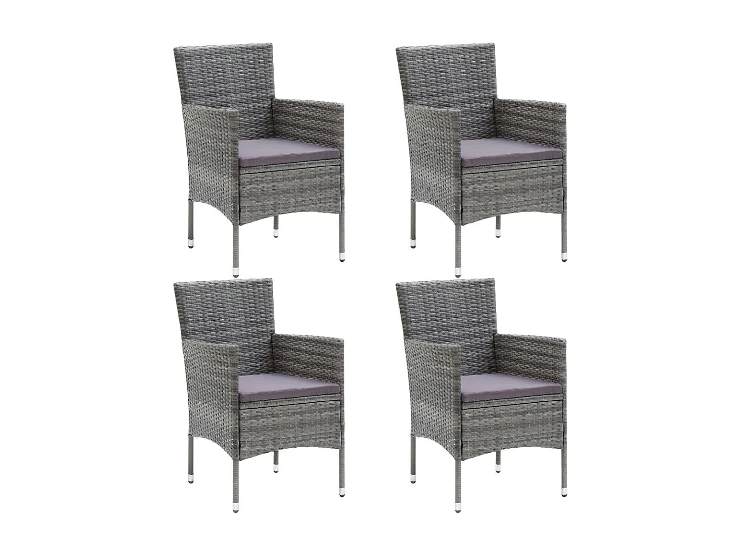 Salle à manger de jardin et coussins 5pcs Résine tressée Gris BE80514