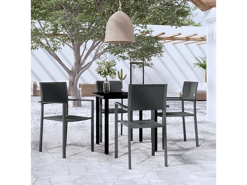 Ensemble à manger de jardin 5 pcs Noir BE48473