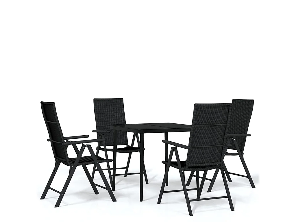Ensemble à manger de jardin 5 pcs Noir BE72390