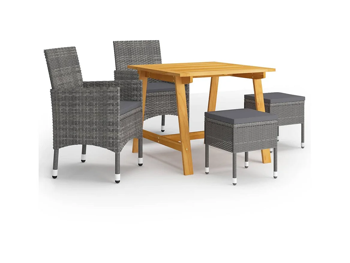 Ensemble de salle à manger de jardin 5 pcs Gris BE44963