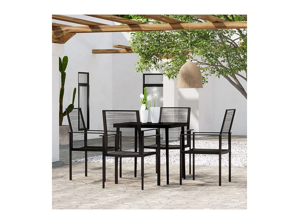 Ensemble à manger de jardin 5 pcs Noir BE19950