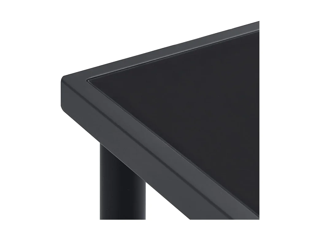 7-tlg. Garten-Essgruppe,Gartensitzgruppe Schwarz Stahl und Textilene -gkd10346