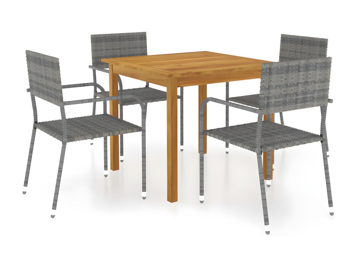 Set Mobili Da Pranzo Per Giardino Pz Grigio Cfw