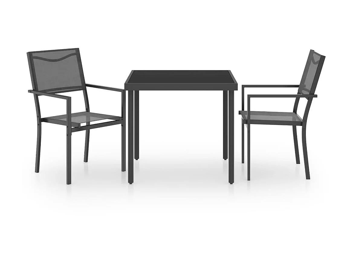 Salle à manger de jardin 3 pcs Acier BE81918