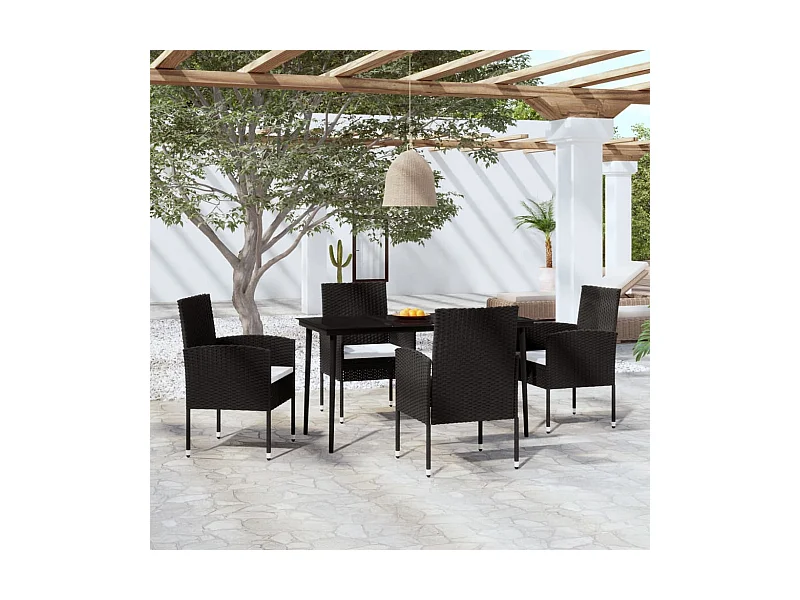 5-tlg. Garten-Essgruppe,Gartensitzgruppe Schwarz -gkd42189