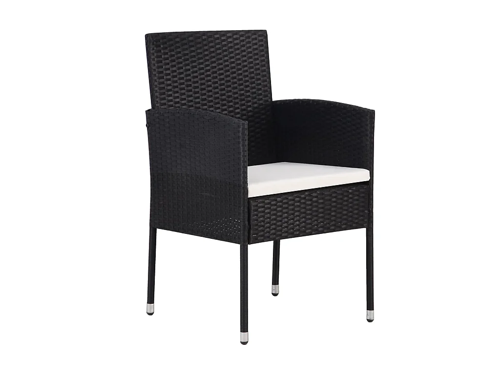 5 pcs Conjunto de jantar para jardim preto PT335566