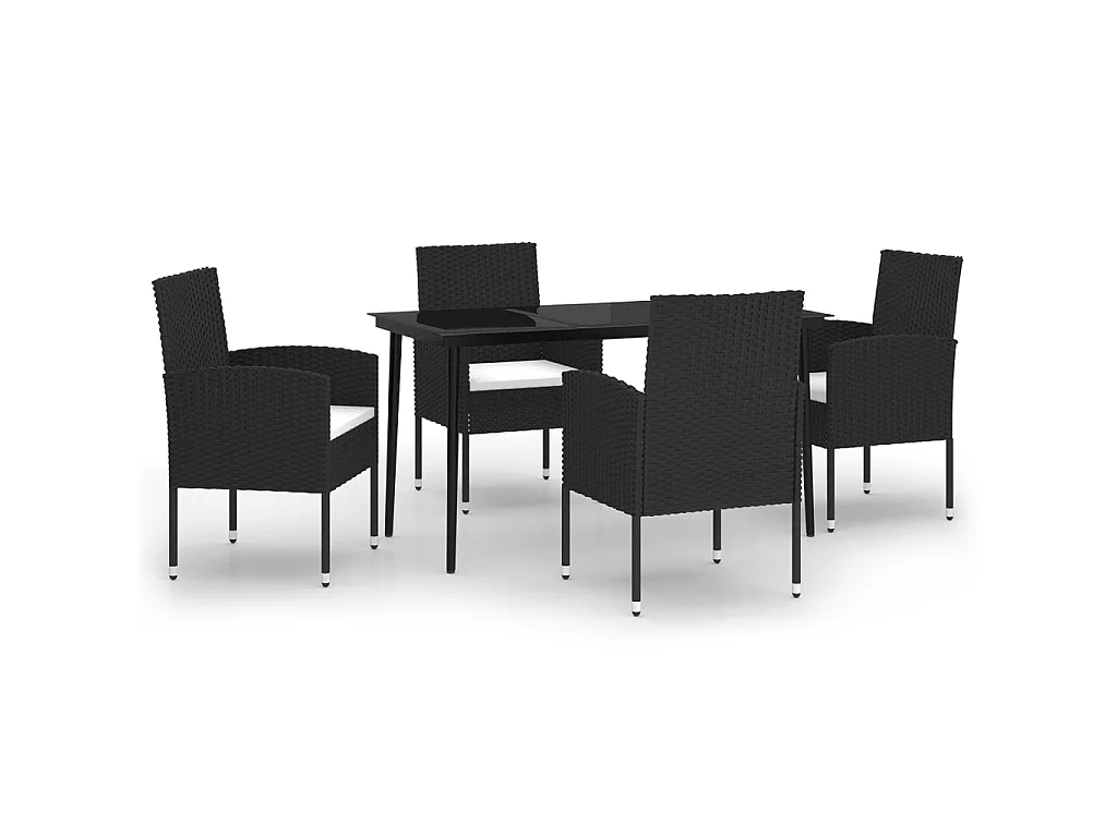 Ensemble à manger de jardin 5 pcs Noir GFDF35444