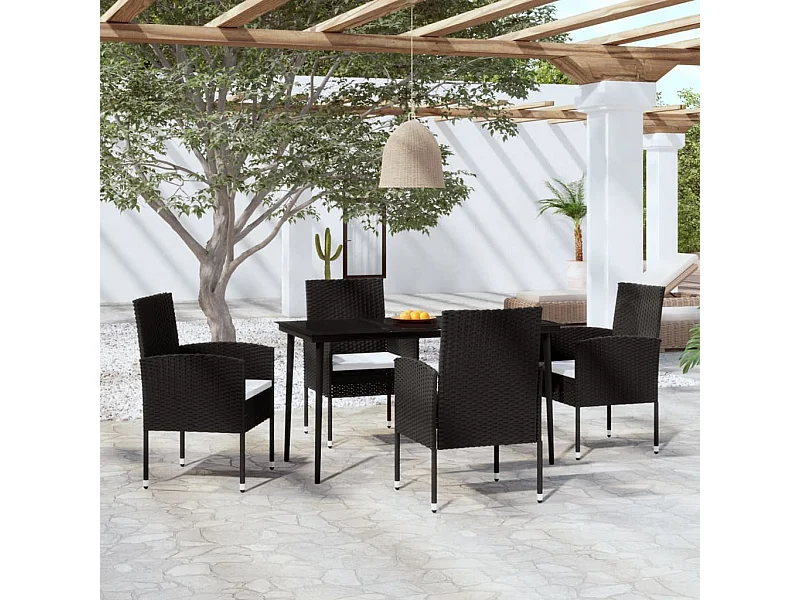 Ensemble à manger de jardin 5 pcs Noir GFDF35444