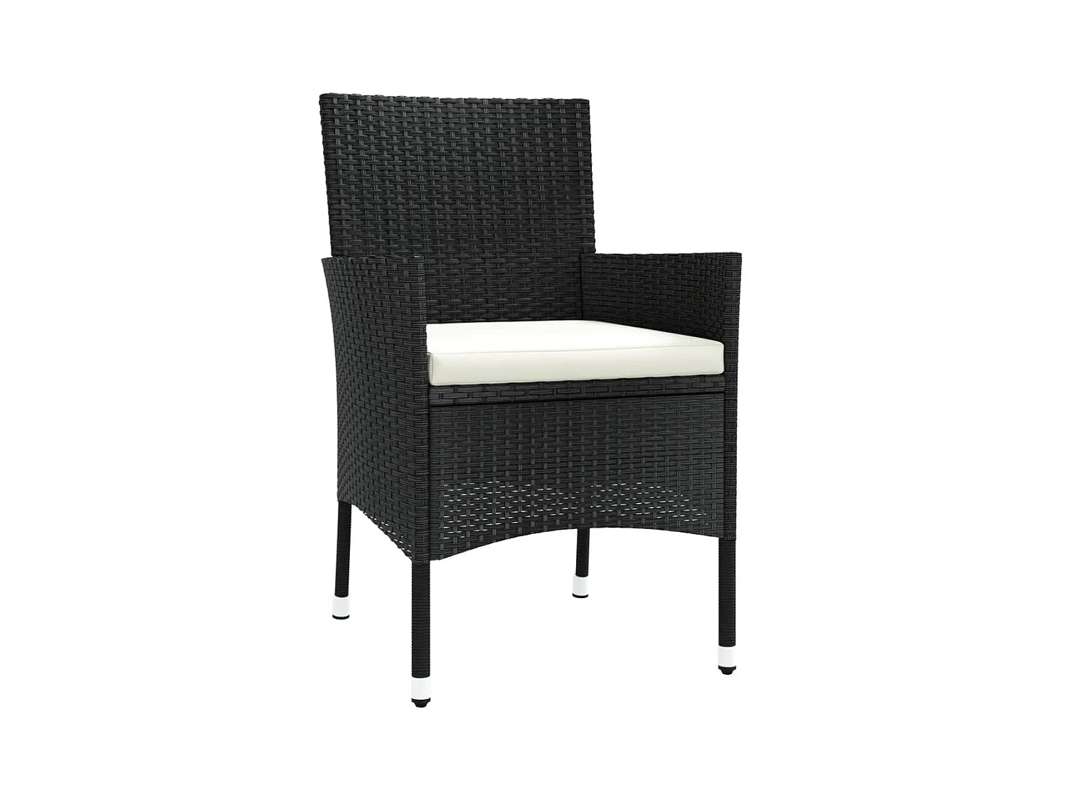5-tlg. Garten-Essgruppe,Gartensitzgruppe mit Kissen Schwarz Poly Rattan -gkd94434