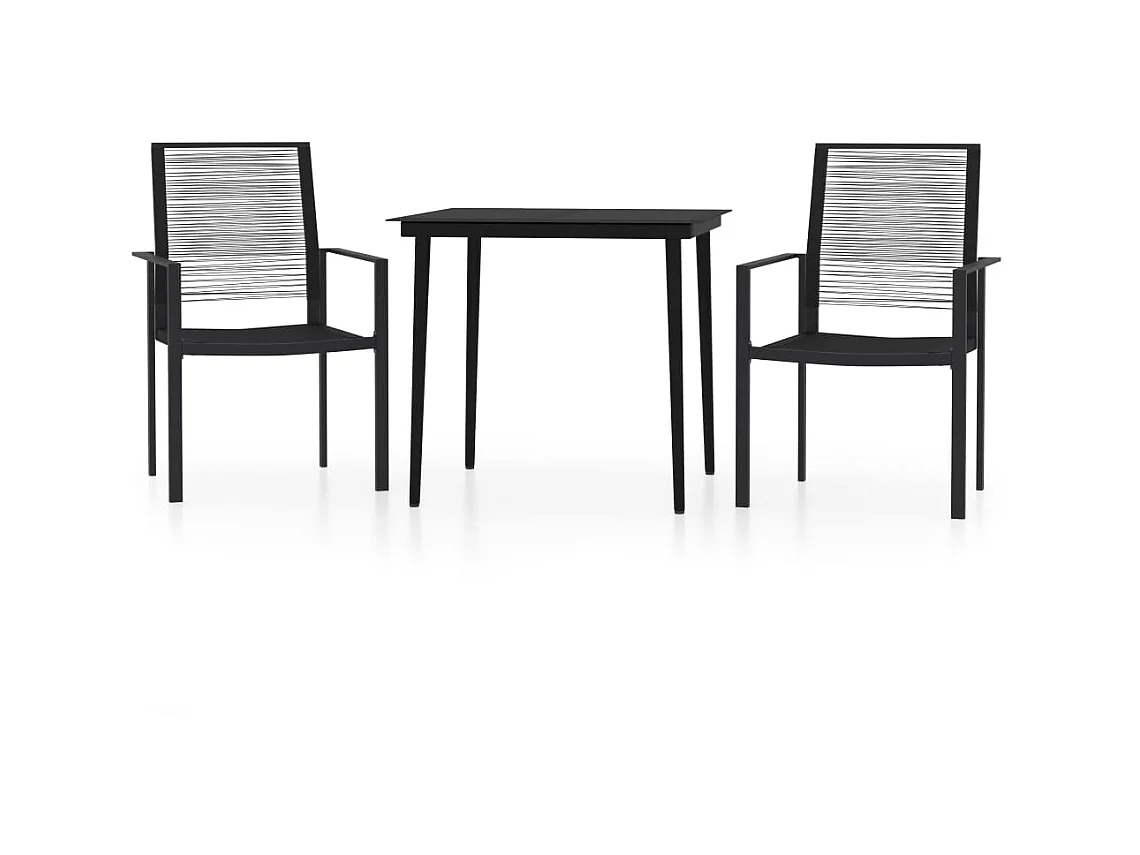 Comedor de jardín 3 piezas negro YOE83900