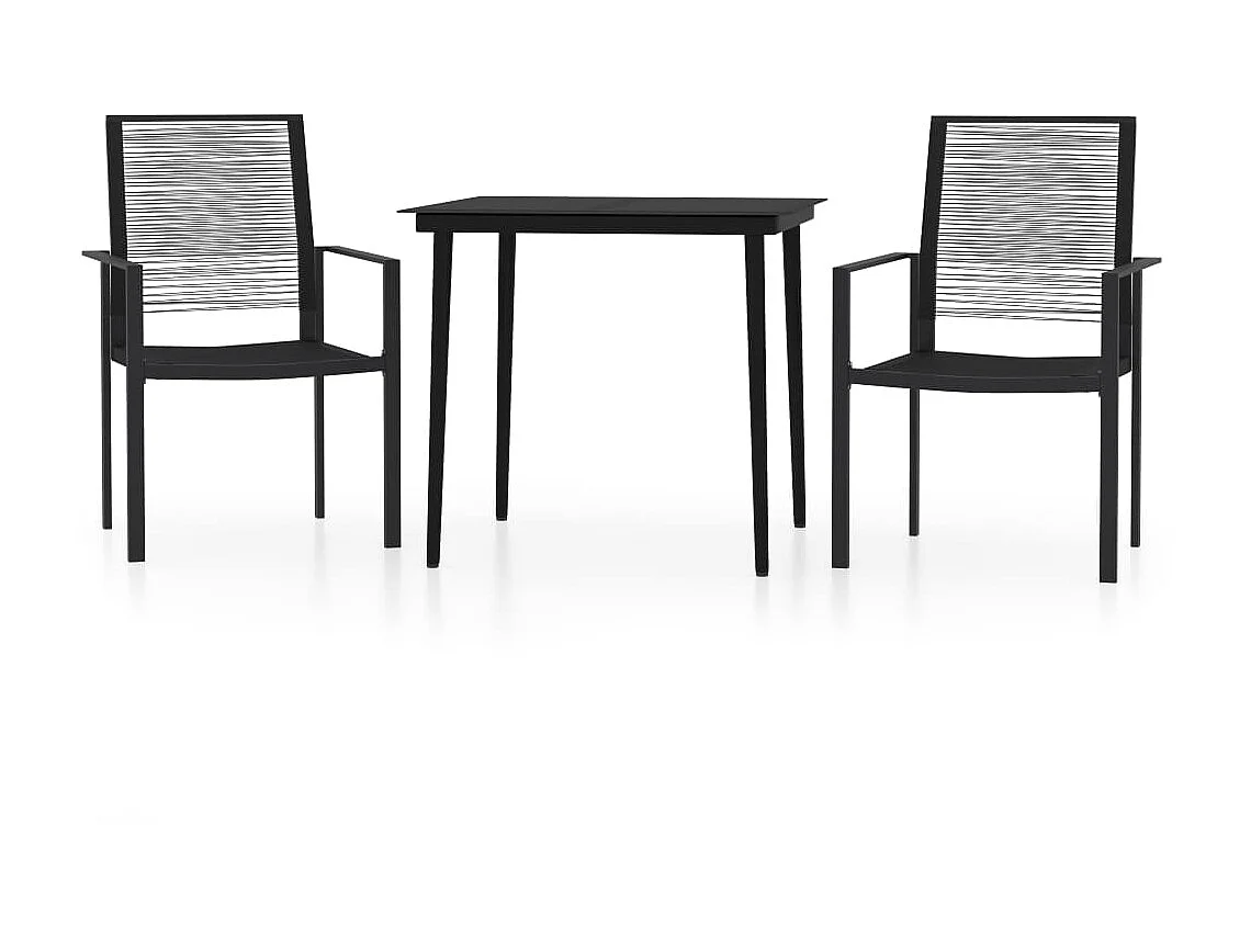 3-tlg. Garten-Essgruppe,Gartensitzgruppe Schwarz -gkd43757