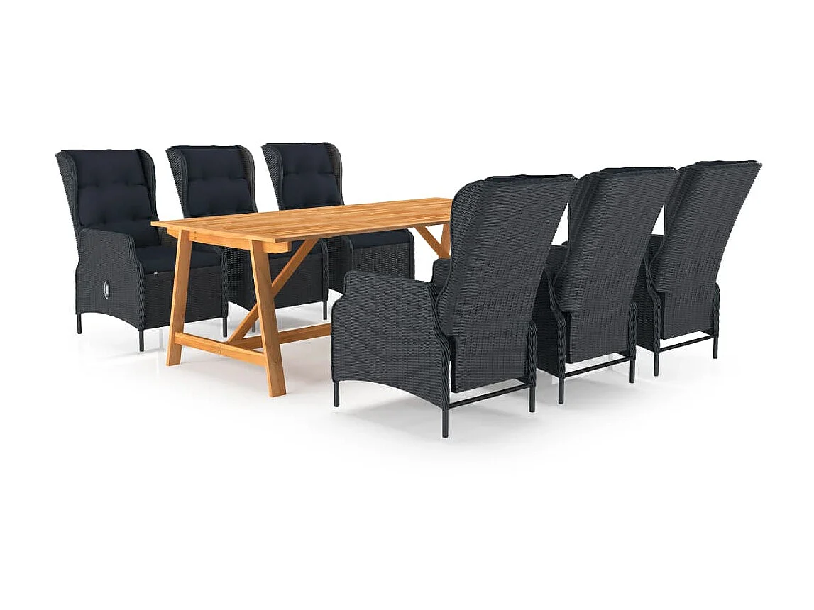 Ensemble de salle à manger de jardin 7 pcs Gris foncé BE55922