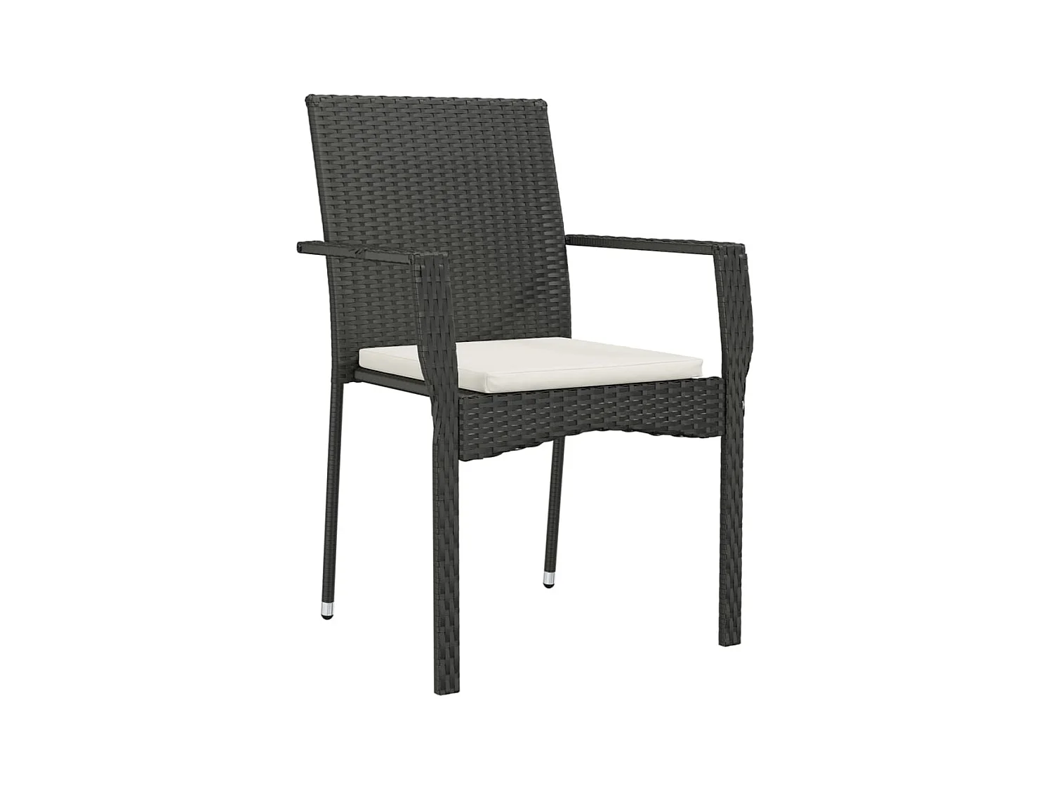 5-tlg. Garten-Essgruppe,Gartensitzgruppe mit Kissen Schwarz Poly Rattan -gkd88354