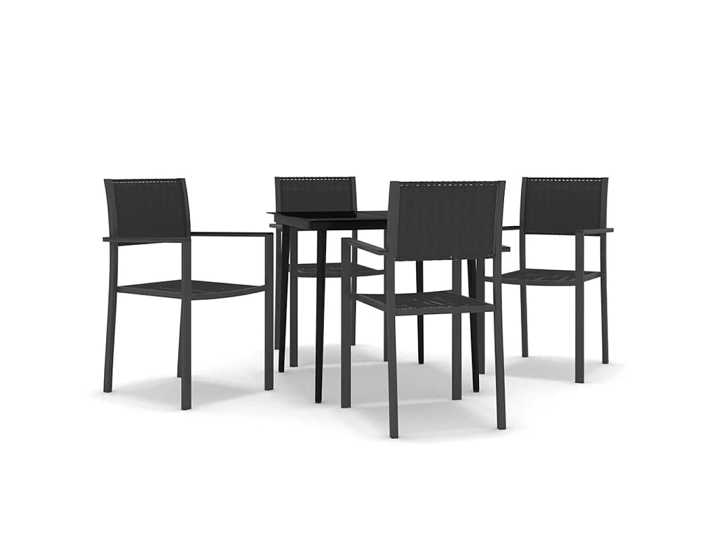 Ensemble à manger de jardin 5 pcs Noir BE42476
