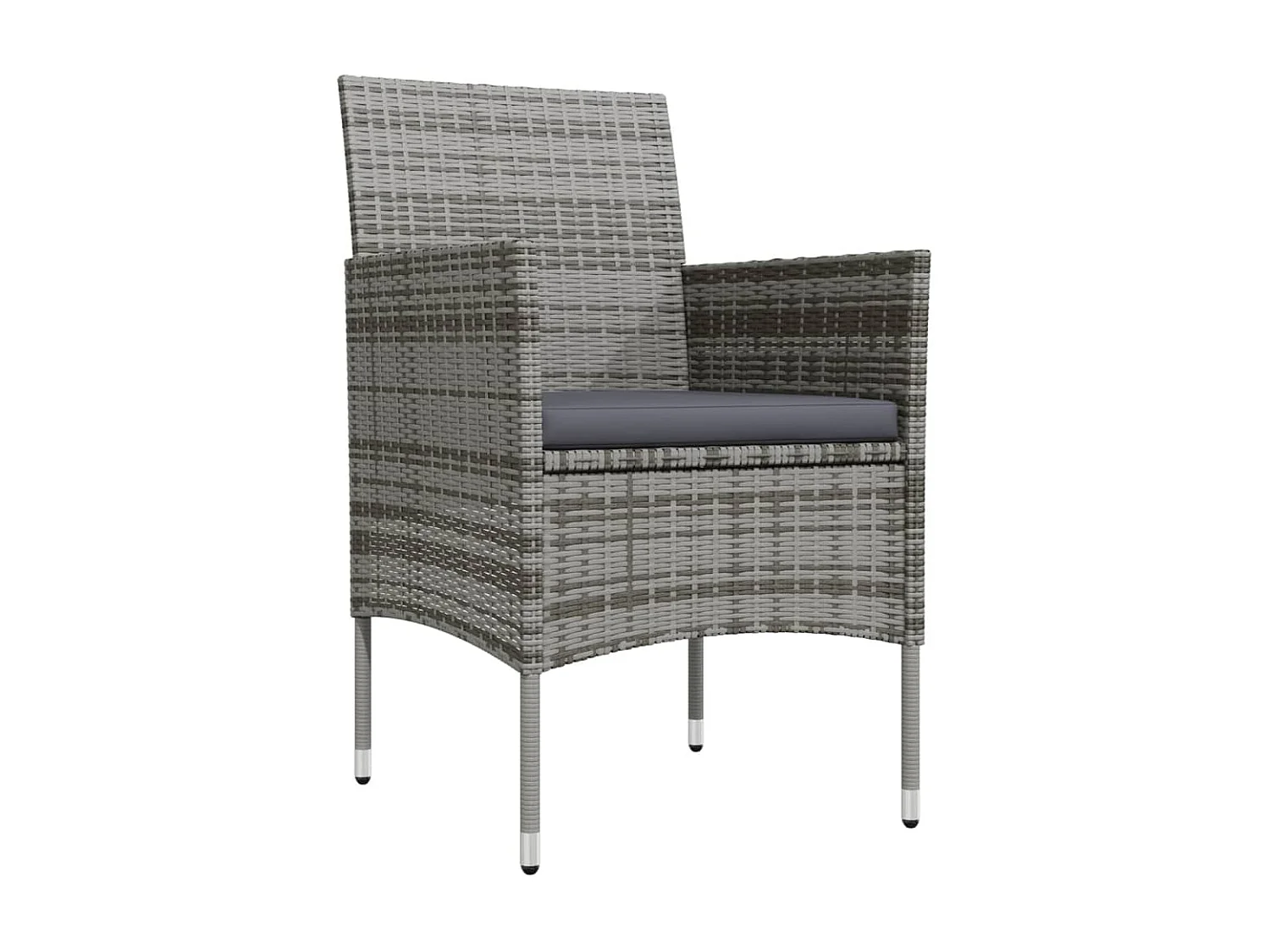 Comedor de jardín 5 piezas con cojines gris y negro YOE57366