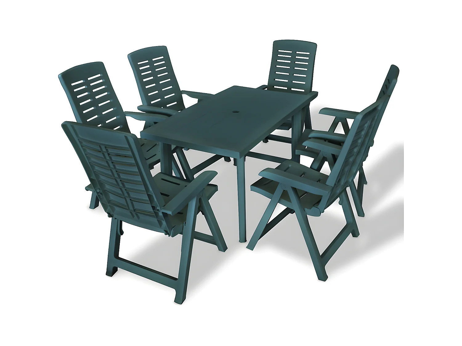 Salle à manger de jardin 7 pcs Plastique Vert BE38447