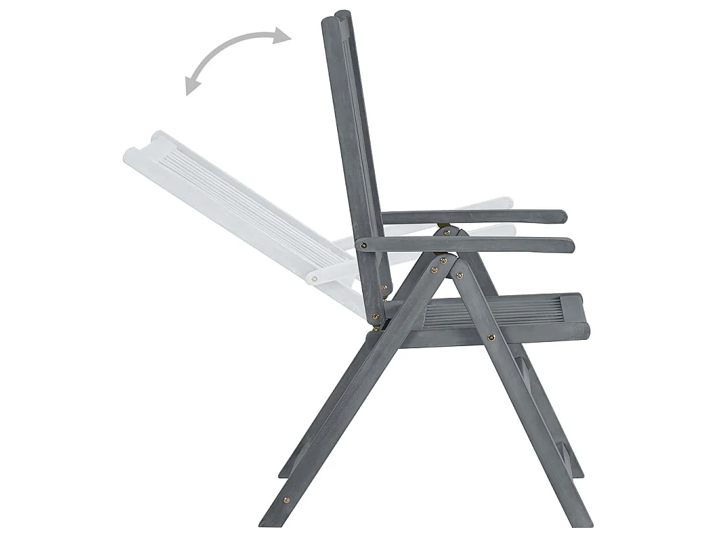 Salle à manger de jardin 7 pcs en Bois d'acacia solide Gris GFDF44744