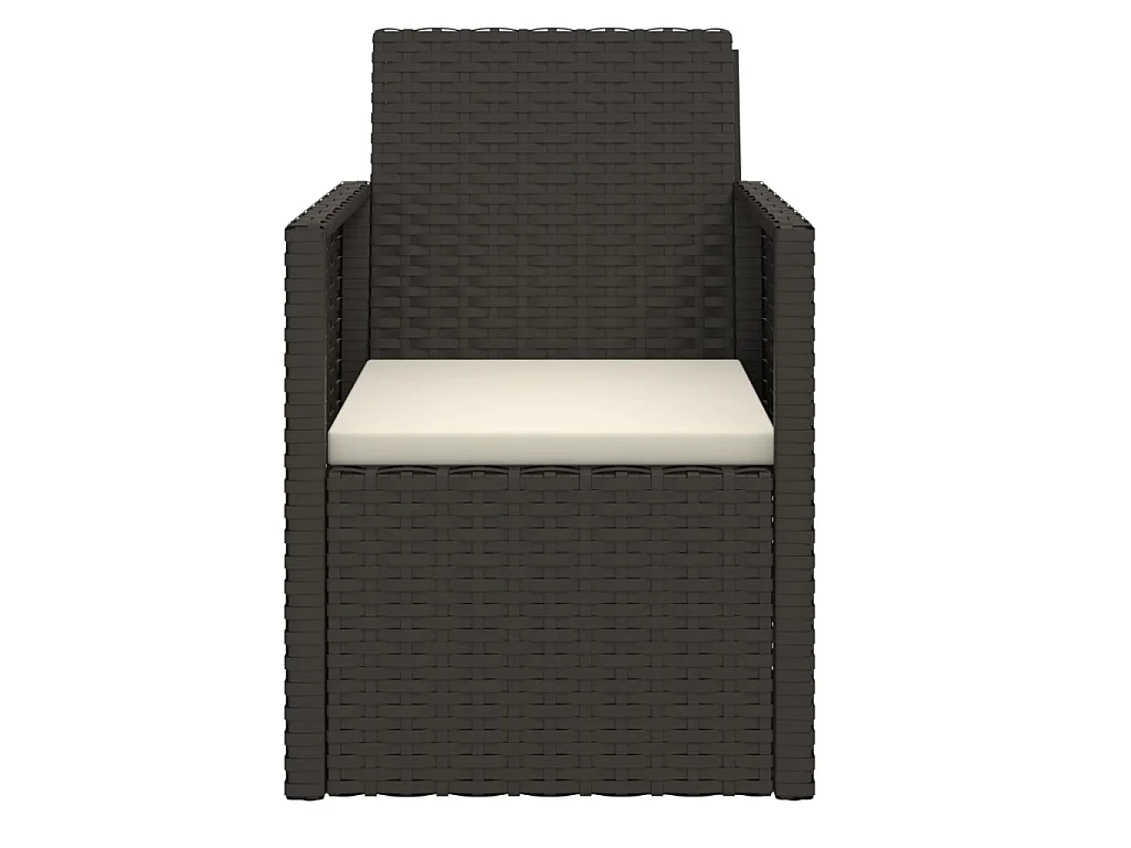 Comedor de jardín 3 pzas con cojines ratán sintético negro YOE66077