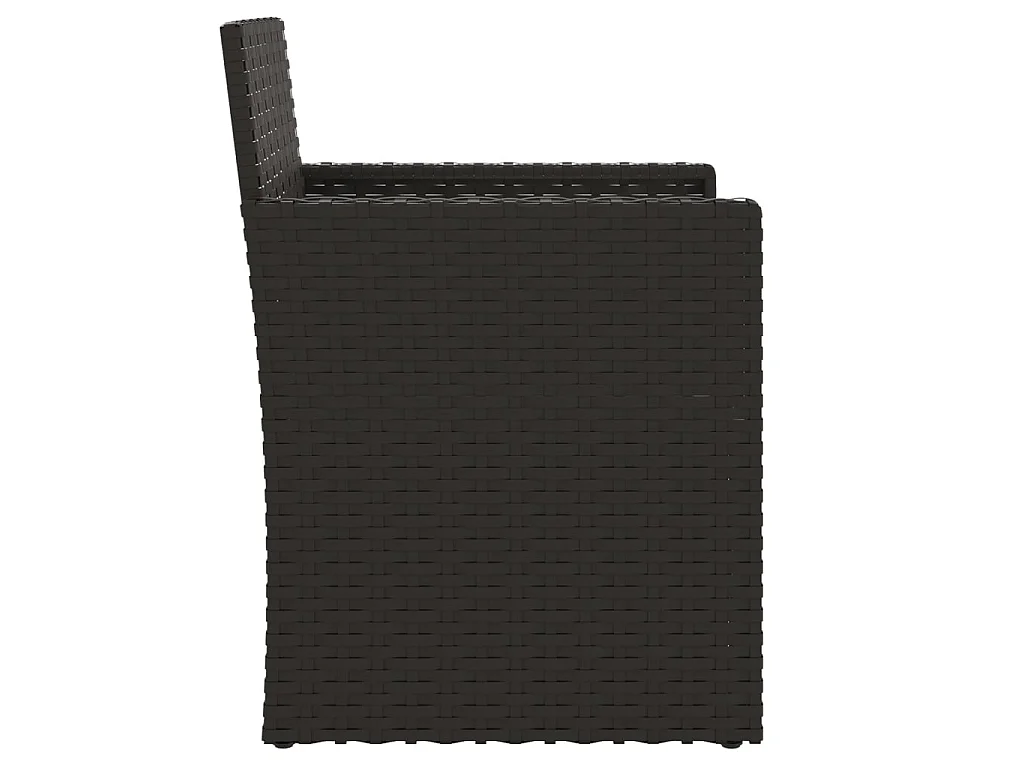 3-tlg. Garten-Sofagarnitur,Gartenmöbel-Set mit Kissen Schwarz Poly Rattan -gkd202614