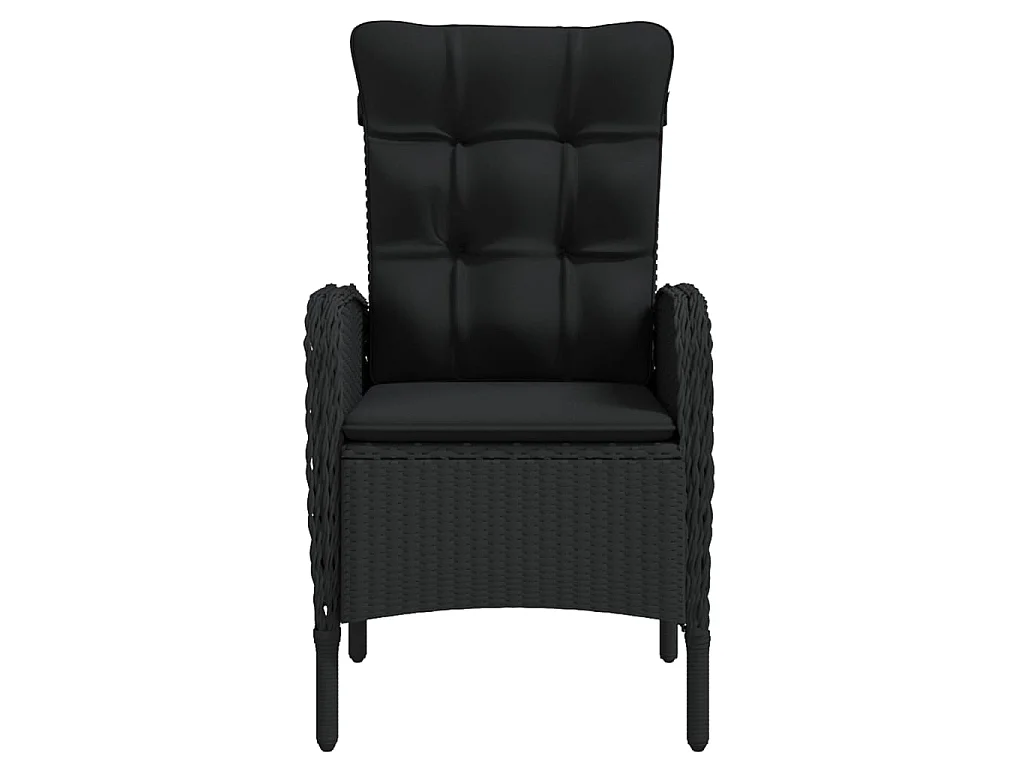 Salle à manger de jardin avec coussins 3 pcs Noir BE43005