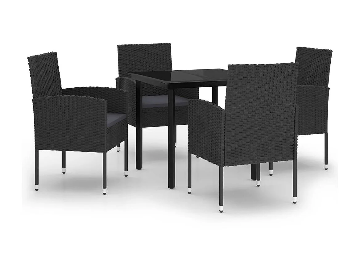 Ensemble à manger de jardin 5 pcs Noir BE35623