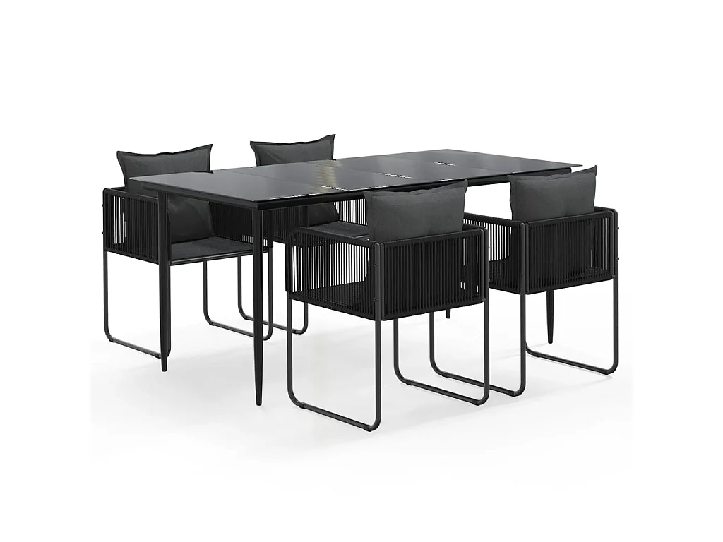 Ensemble à manger de jardin 5 pcs Noir GFDF48014