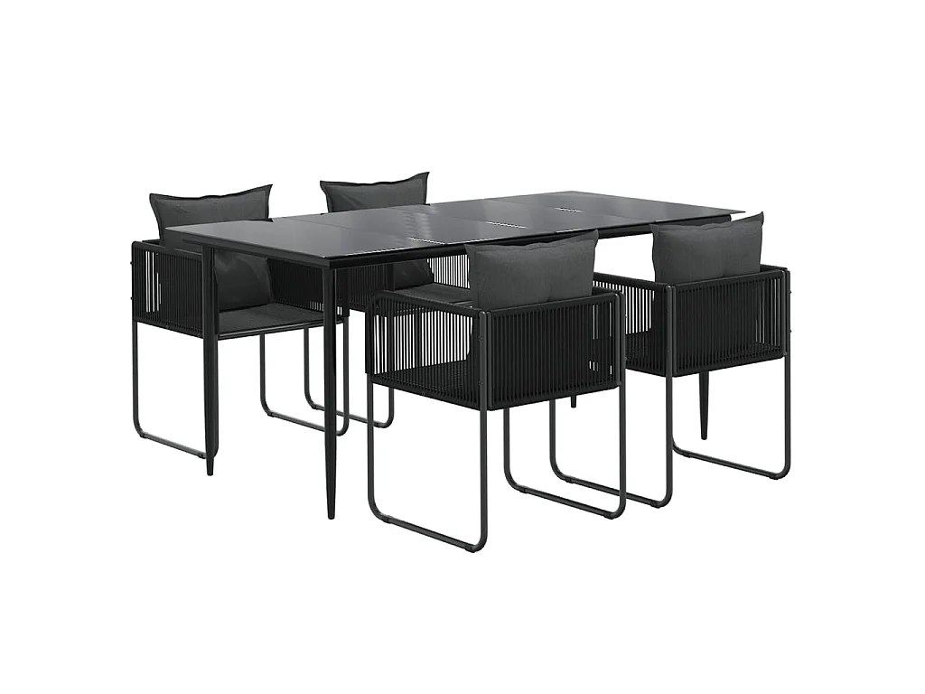 Ensemble à manger de jardin 5 pcs Noir GFDF48014