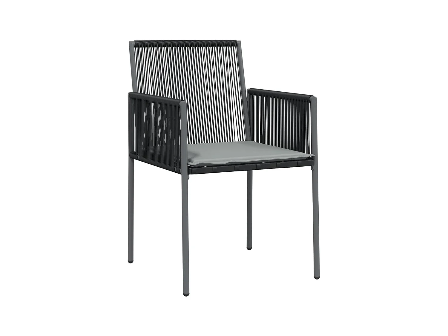 5-tlg. Garten-Essgruppe,Gartensitzgruppe mit Kissen Schwarz Poly Rattan & Stahl -gkd58685