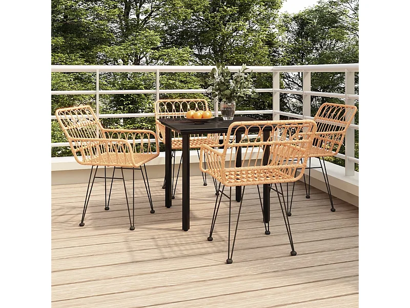 5-tlg. Garten-Essgruppe,Gartensitzgruppe Poly Rattan -gkd80243