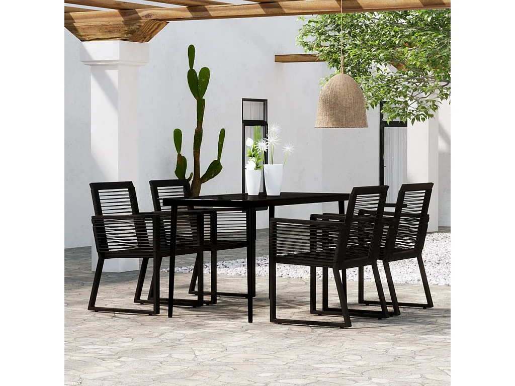 Ensemble à manger de jardin 5 pcs Noir GFDF32606
