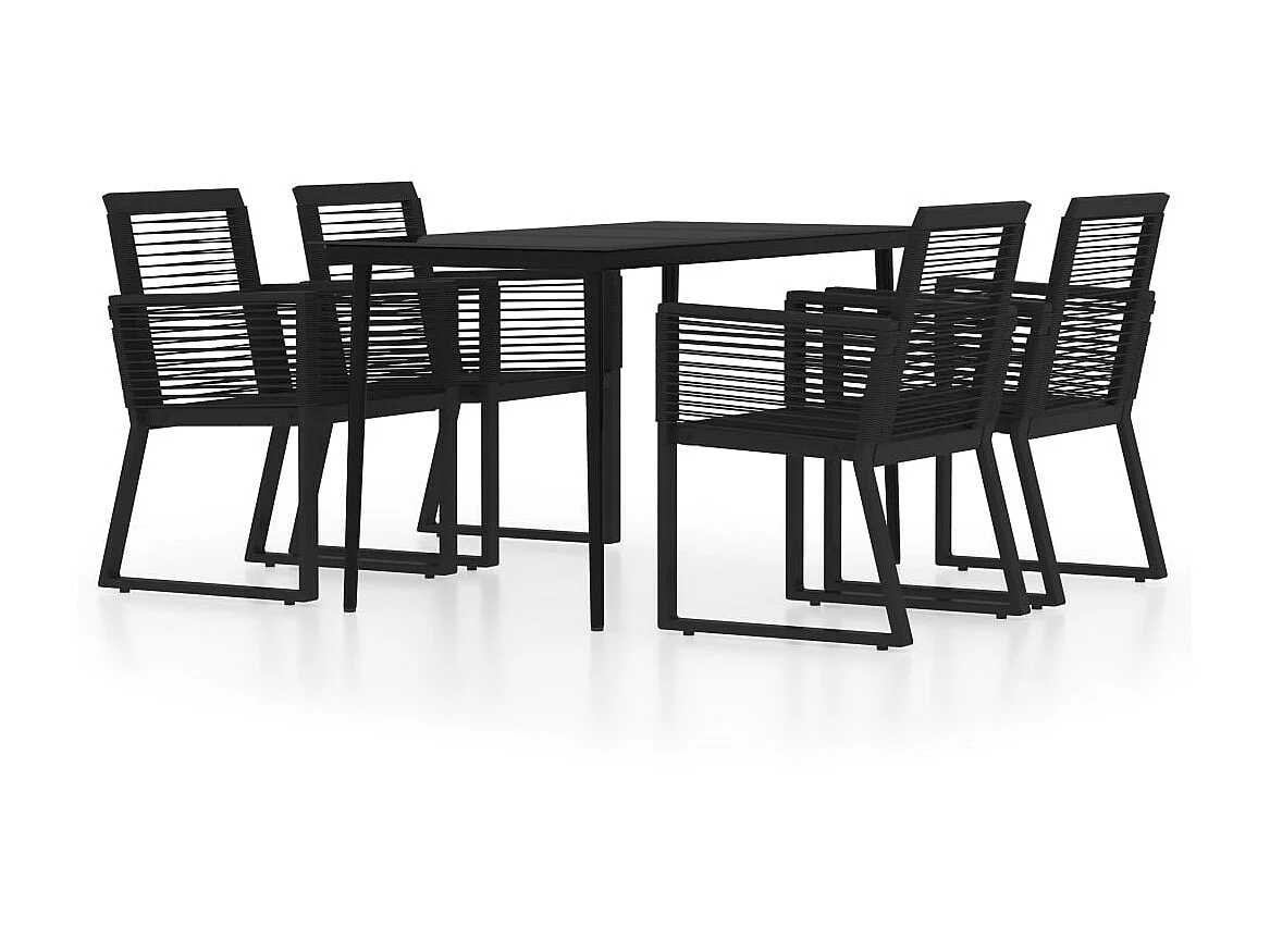 Ensemble à manger de jardin 5 pcs Noir GFDF32606