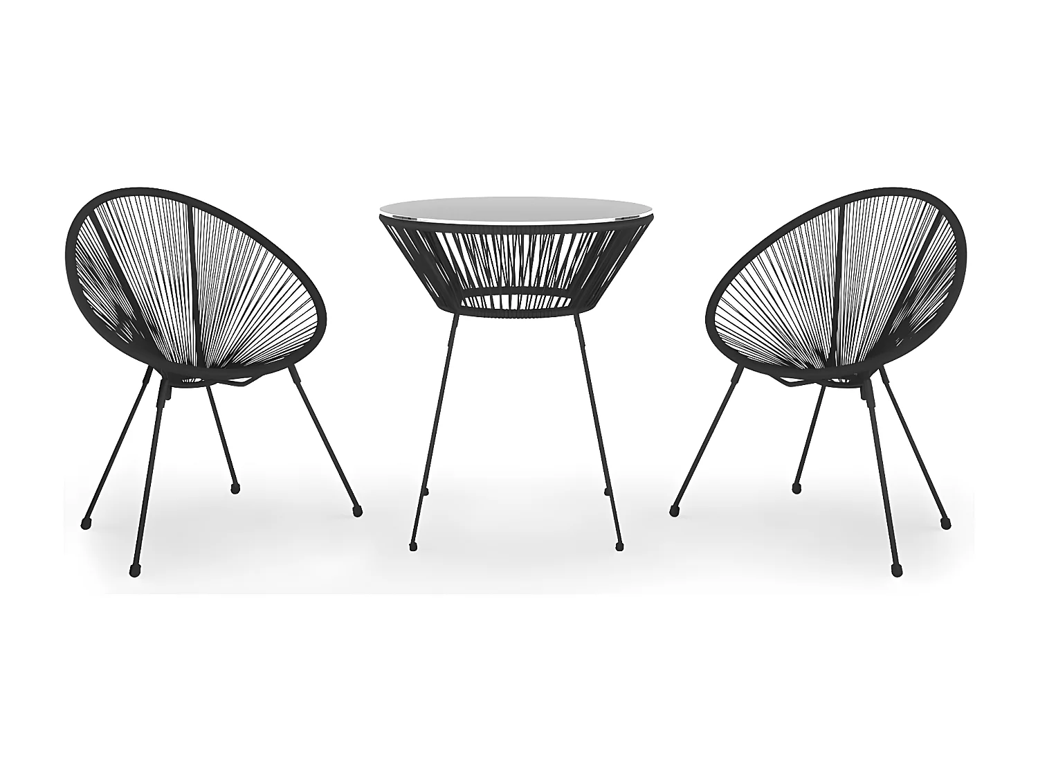 Ensemble à manger de jardin 3 pcs Noir BE77297