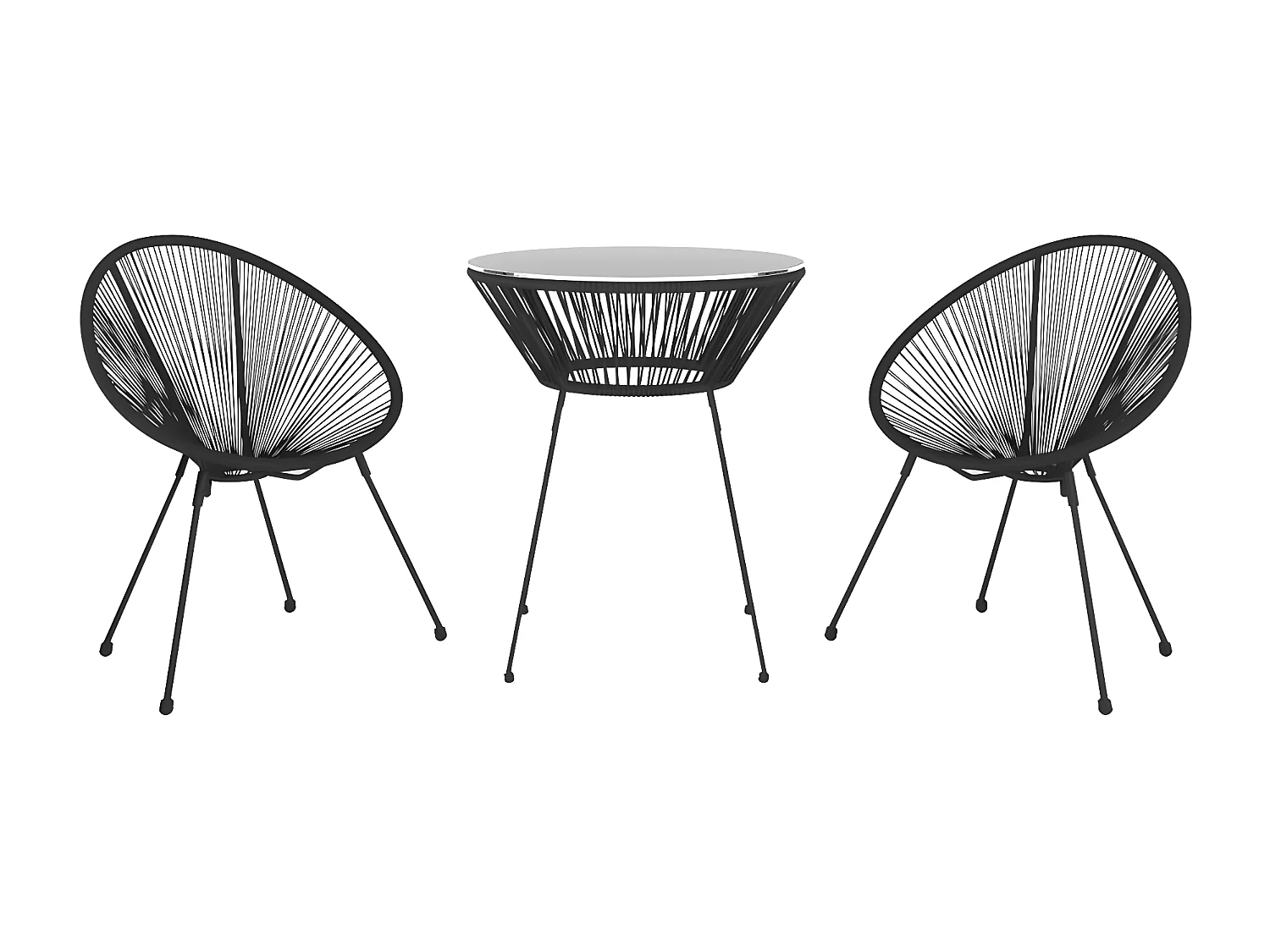 Ensemble à manger de jardin 3 pcs Noir BE77297