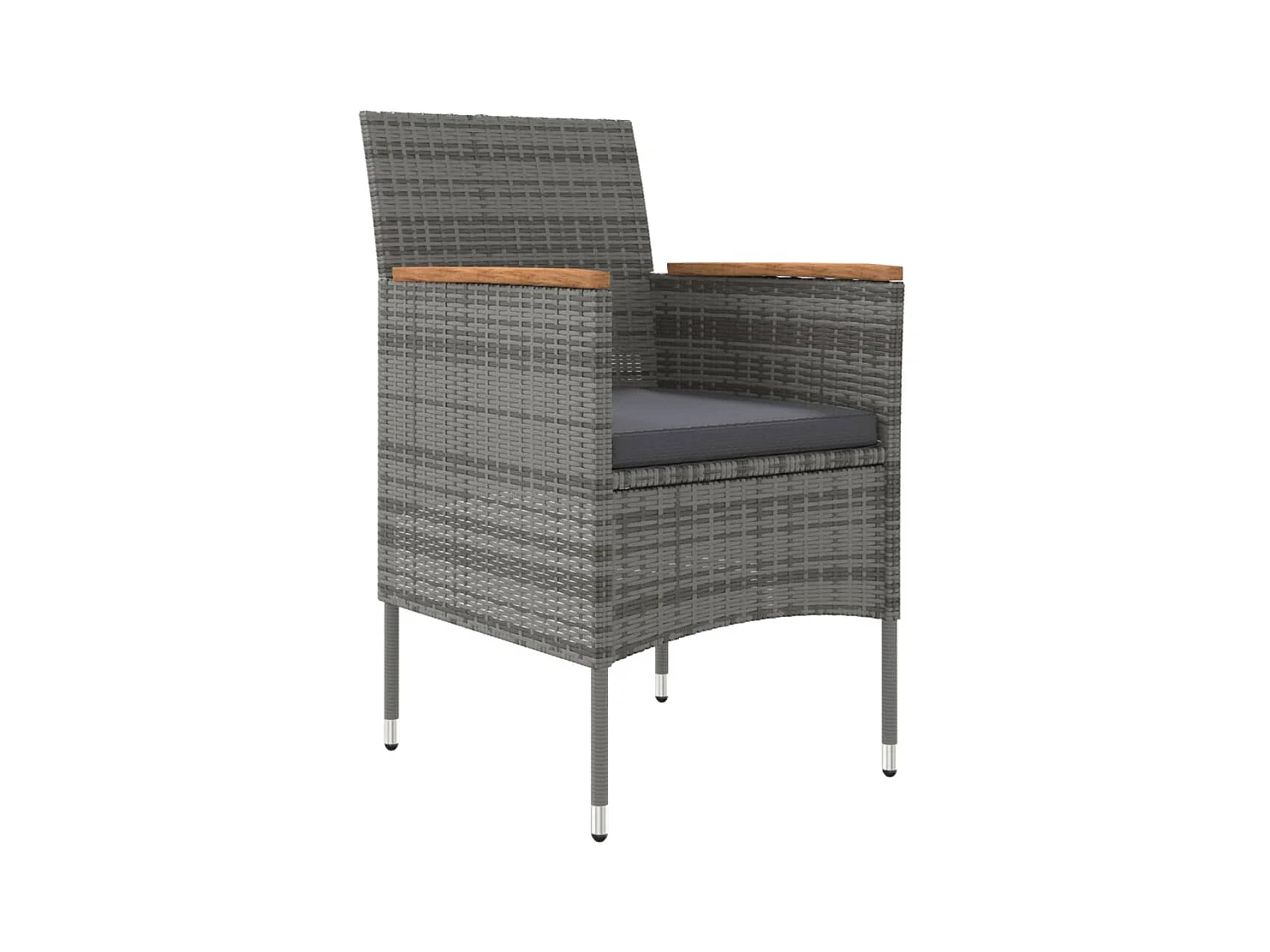 5-tlg. Garten-Essgruppe,Gartensitzgruppe mit Kissen Grau und Schwarz -gkd64660