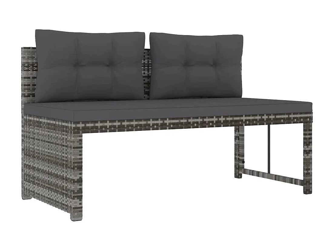 4 pcs conjunto de jantar p/ jardim c/ almofadões vime PE cinza PT714608