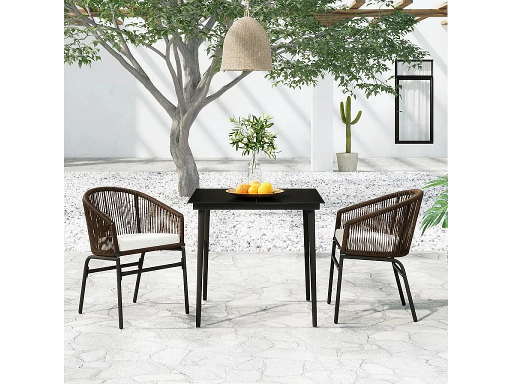 Ensemble de salle à manger de jardin 5 pcs Marron BE63471