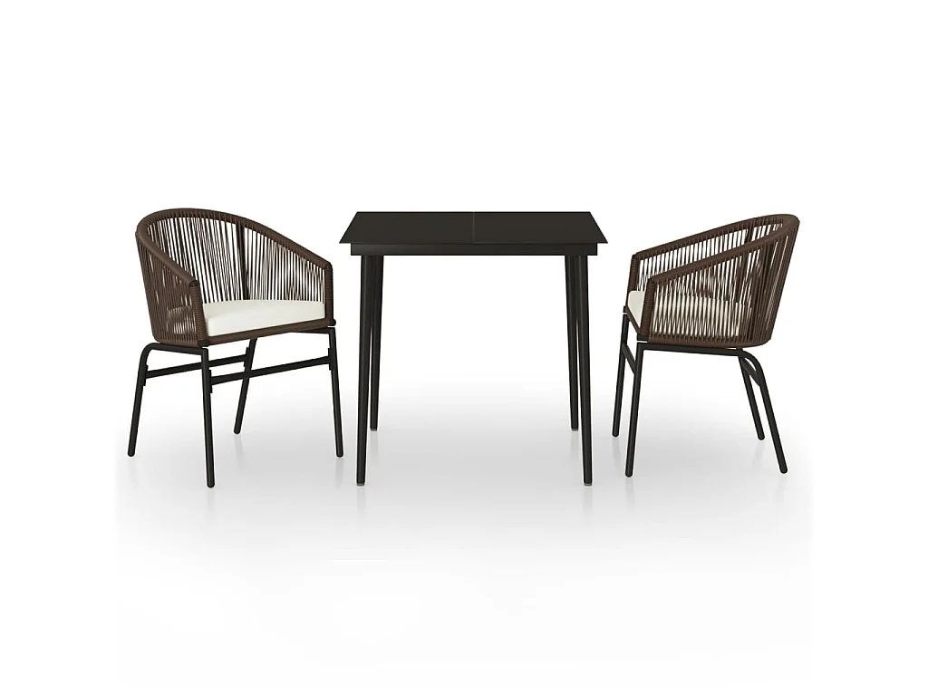 Ensemble de salle à manger de jardin 5 pcs Marron BE63471