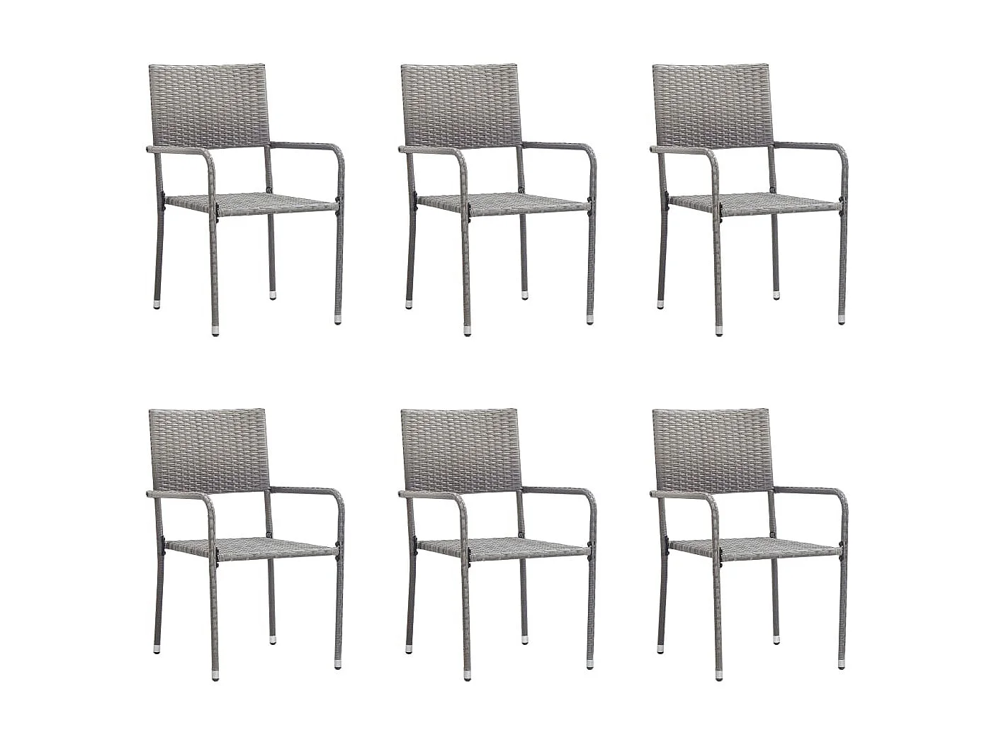 Ensemble à dîner de jardin 7 pcs Résine tressée Anthracite BE17476