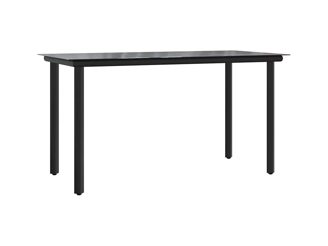 7-tlg. Garten-Essgruppe,Gartensitzgruppe Schwarz Stahl und Textilene -gkd46534