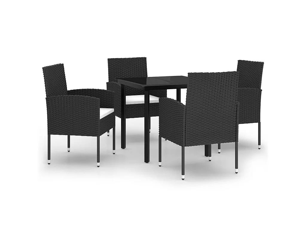 Ensemble à manger de jardin 5 pcs Noir BE32092